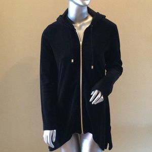 Chico's Black Velour Hoodie Size Medium